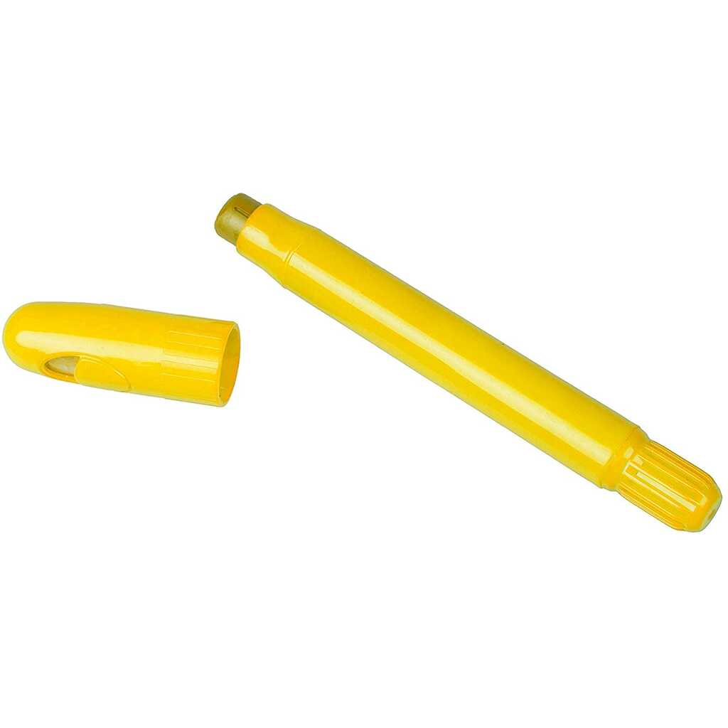 crayón amarillo con rosca y tapa