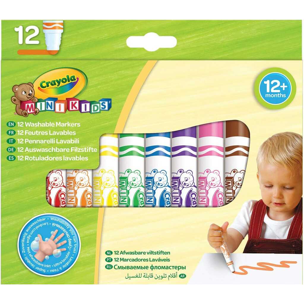 minikids 12 rotuladores lavables punta redonda