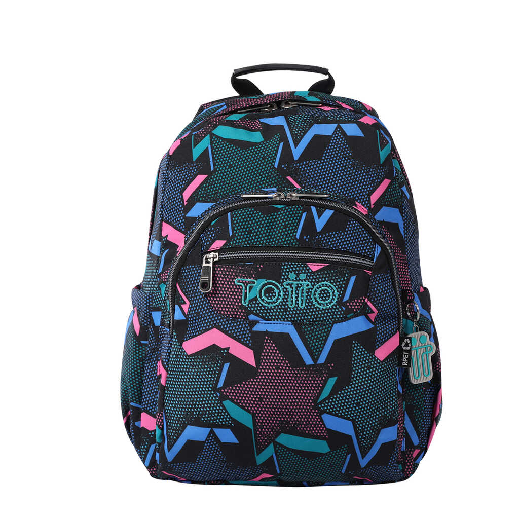 mochila escolar acuareles - lety black