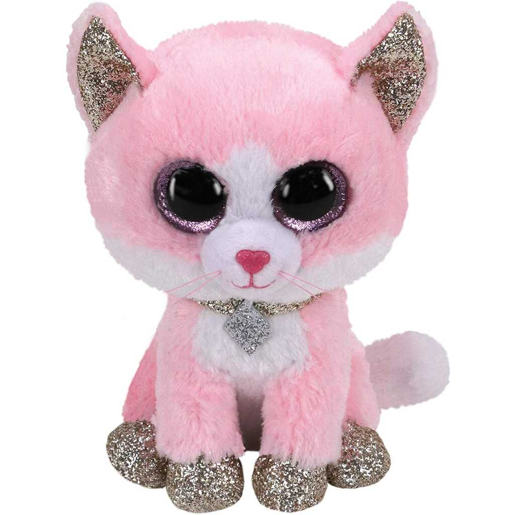 ty: fiona, gato rosa collar purpurina 15cm