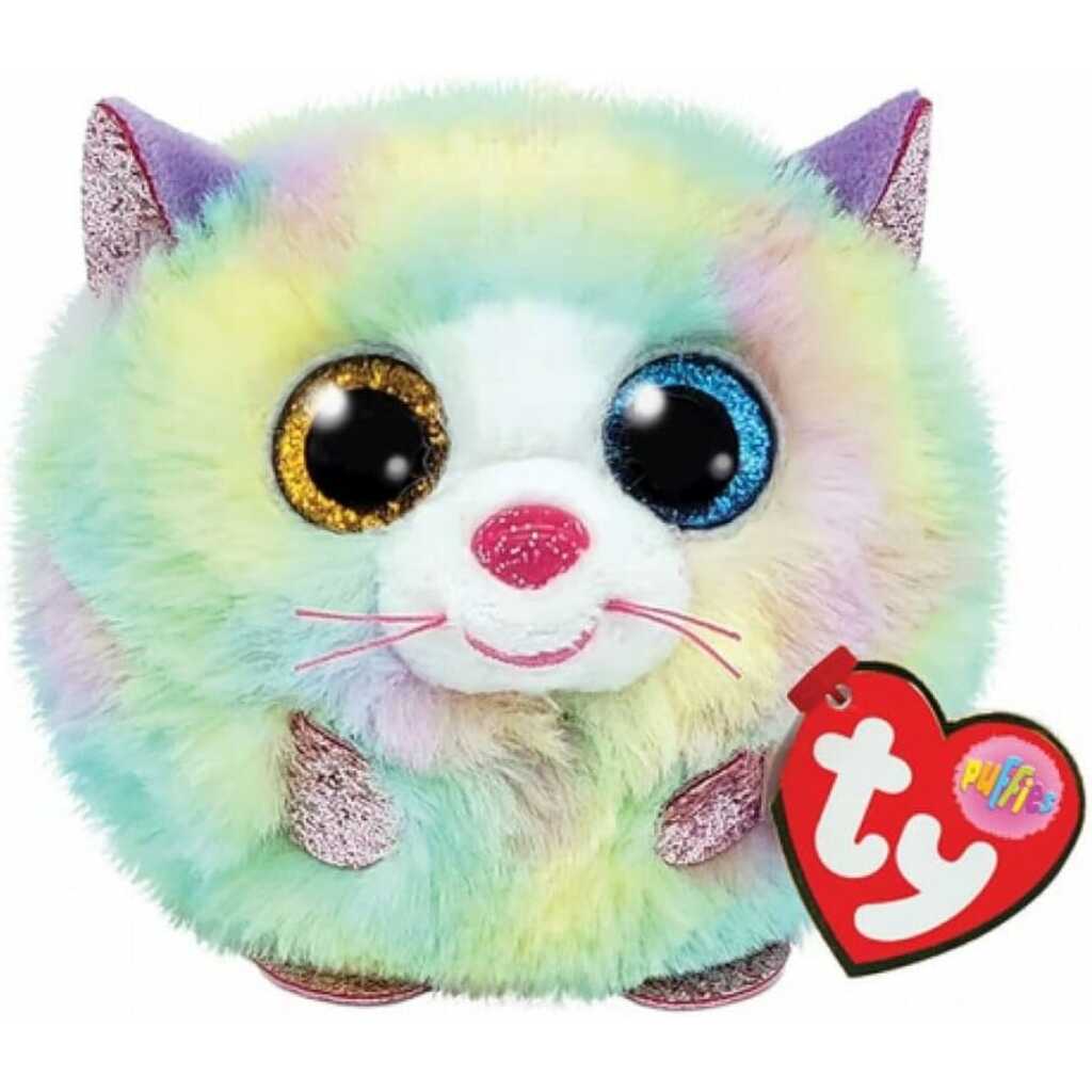 ty puffies: heather, gato 10cm