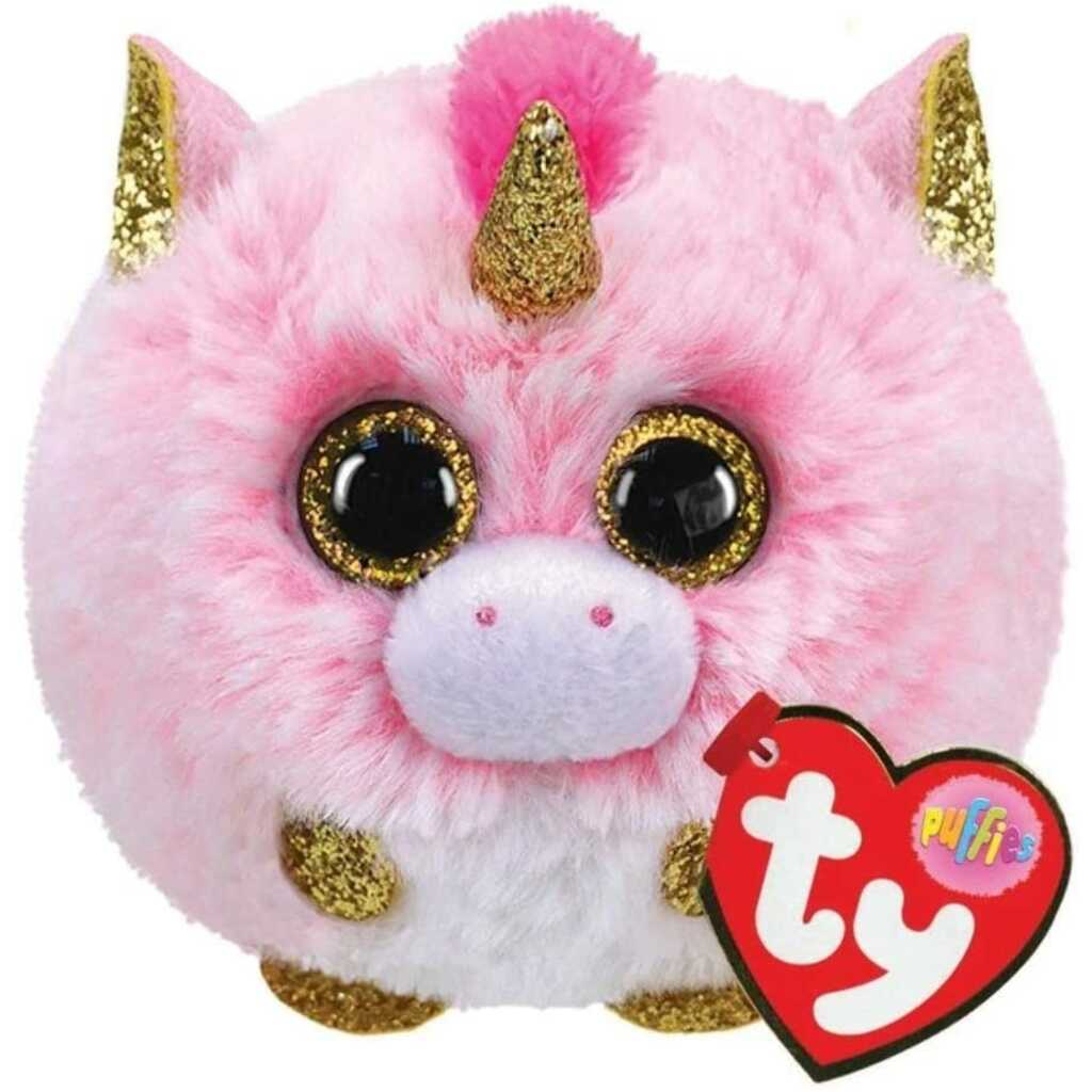 ty puffies: fantasia, unicornio rosa 10cm