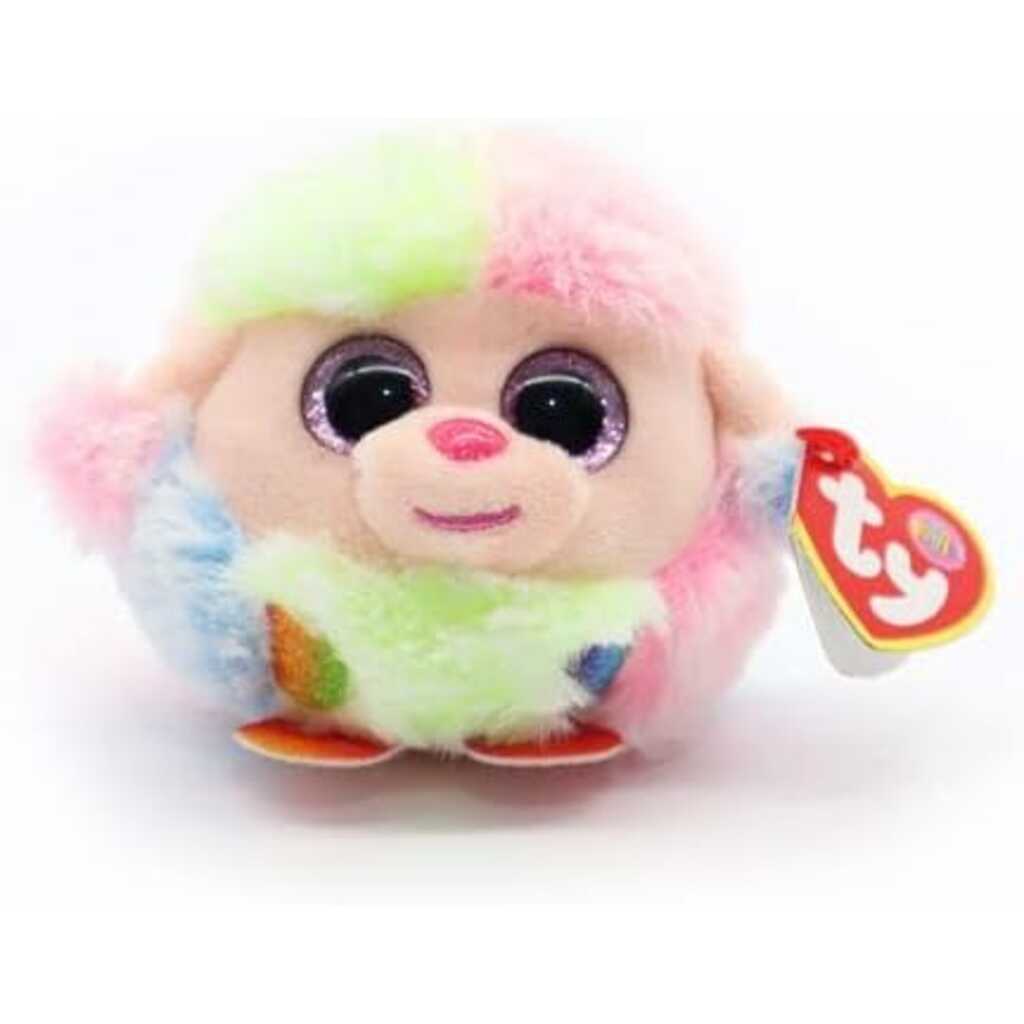 ty puffies: rainbow, caniche multicolor 10cm