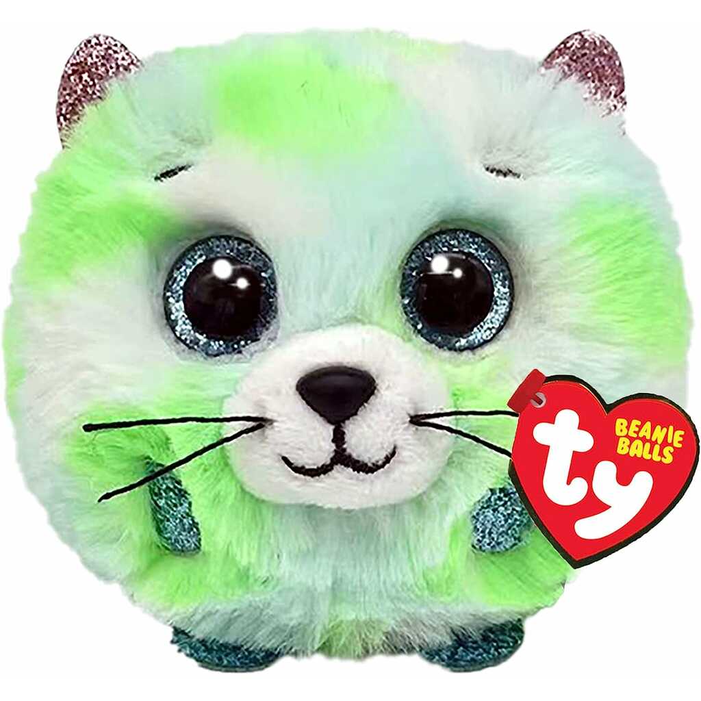 ty puffies: evie, gato verde 10cm