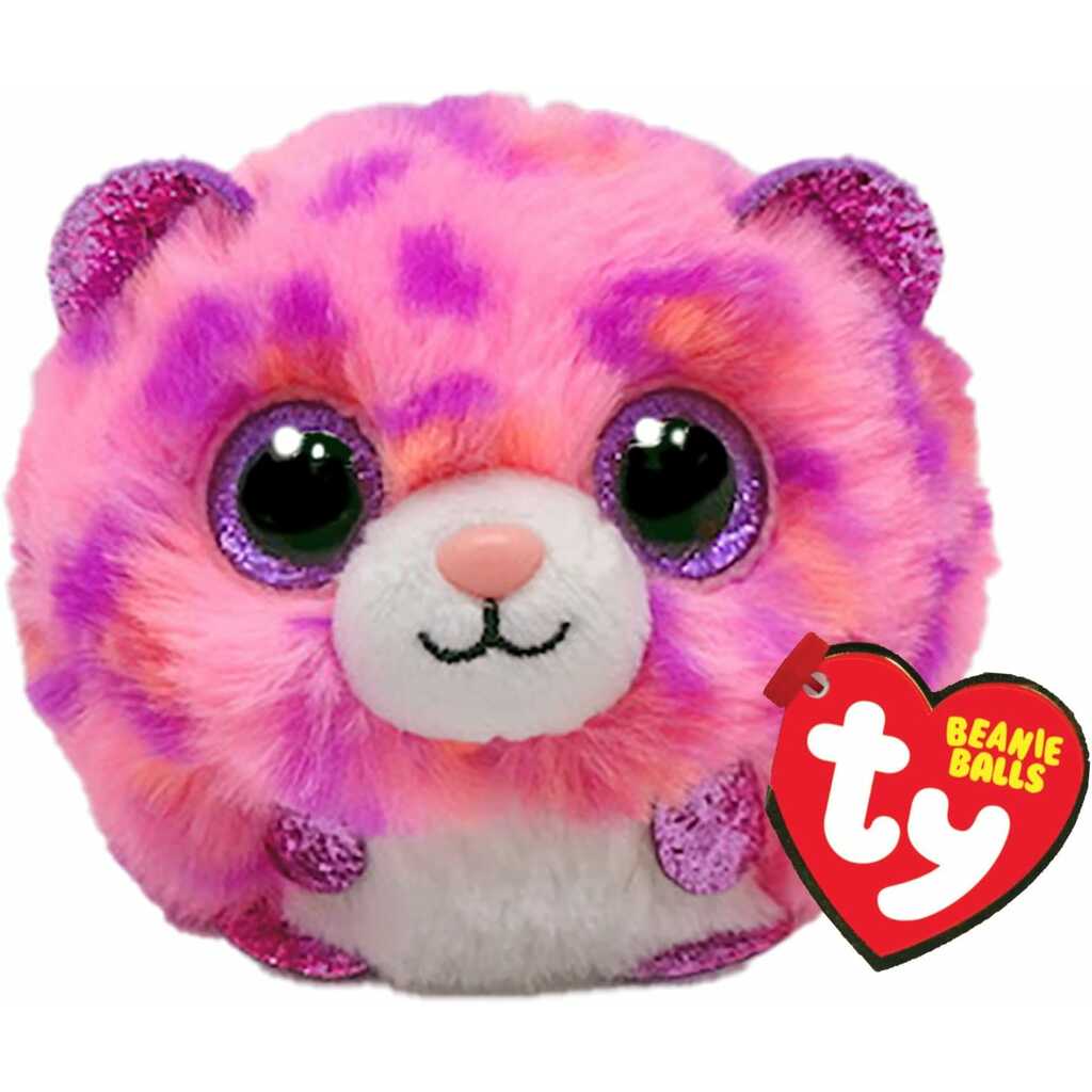 ty puffies: topaz, leopardo rosa 10cm