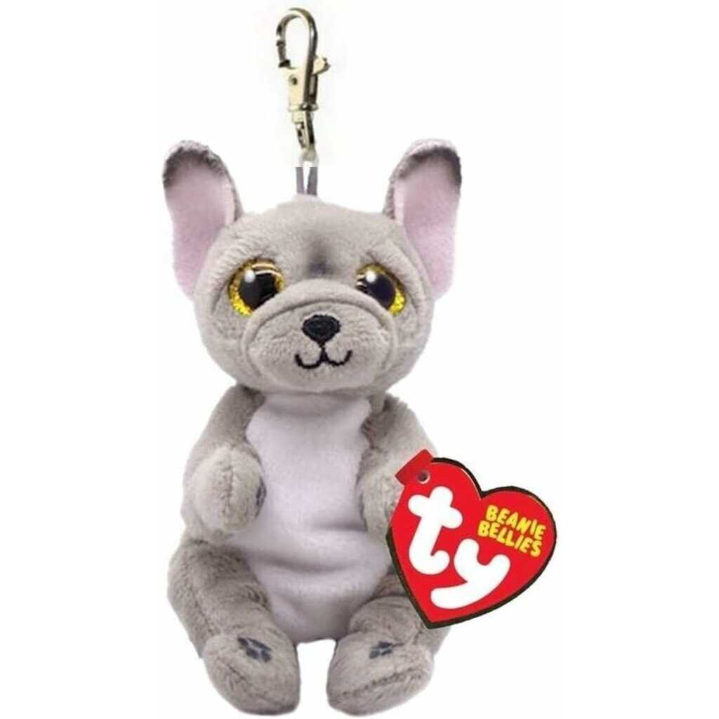 ty bellies clip: wilfred, perro gris 8,5cm