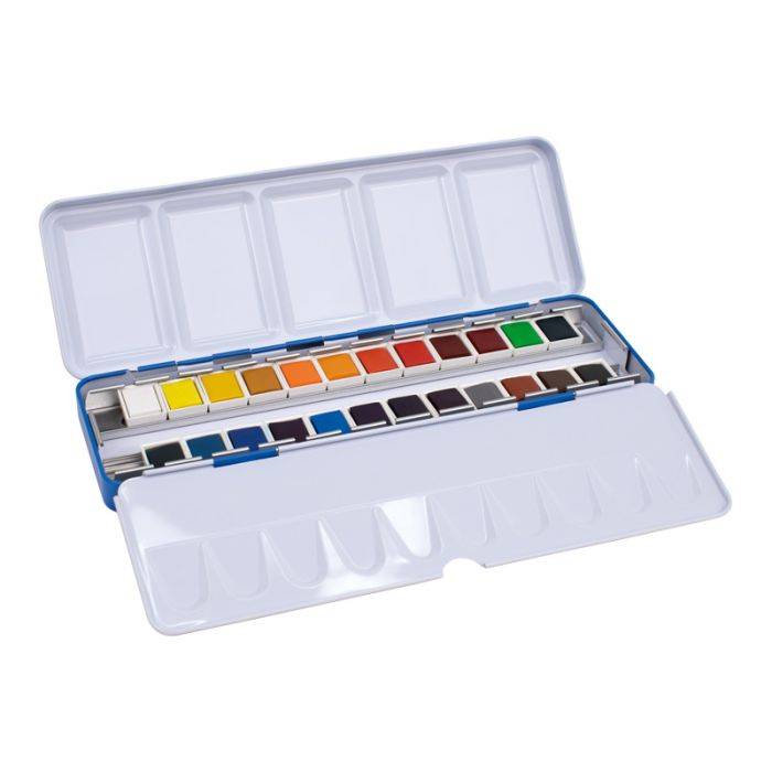 SET METÀL·LIC 24 MITJANS GODETS AQUAREL·LA