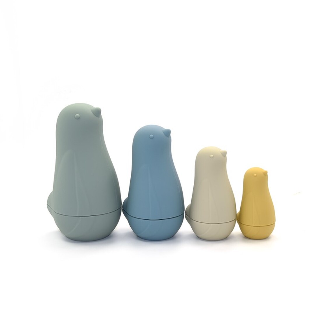 MUÑECA RUSA PÁJAROS AZUL