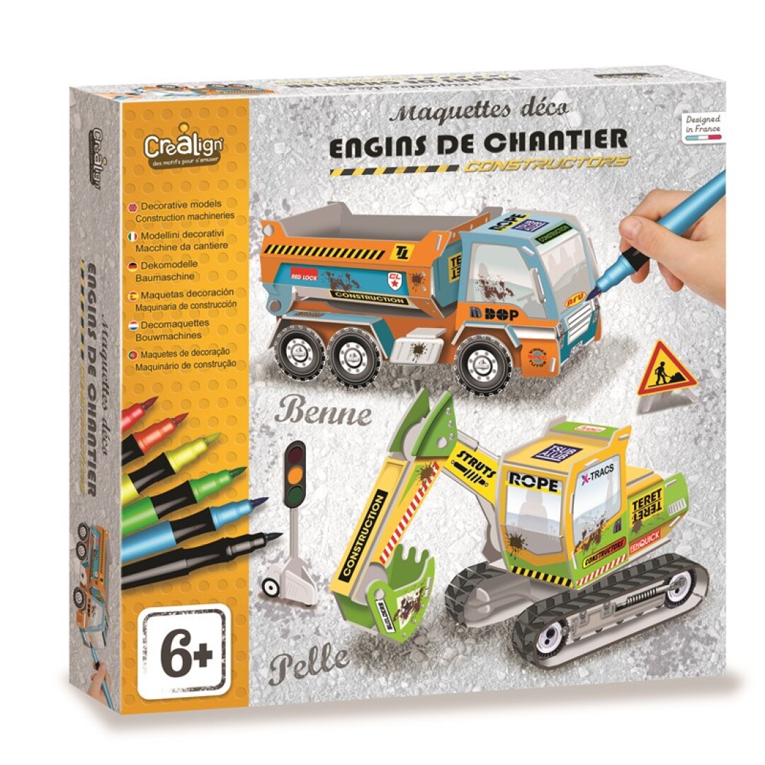 MAQUETA DE DECORACIÓN MÁQUINAS DE CONSTRUCCIÓN