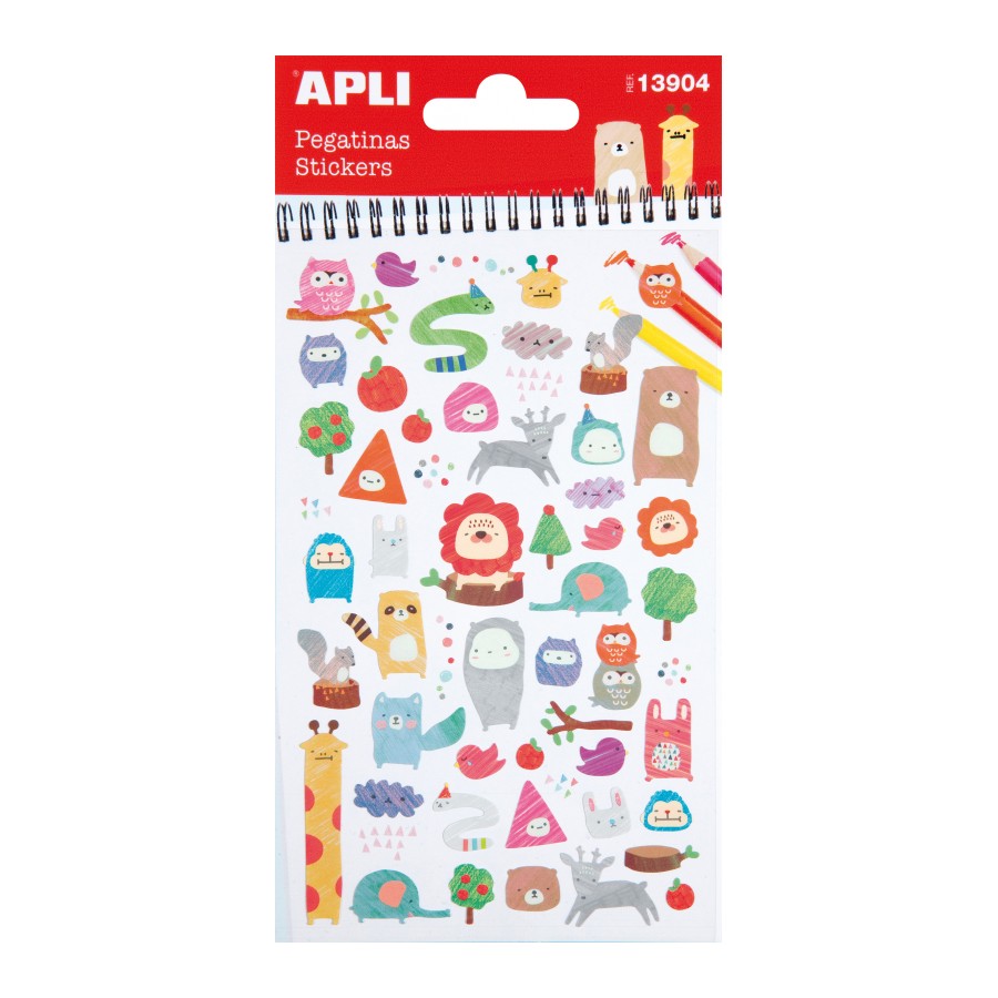PEGATINAS ANIMALES COLOREADOS APLI