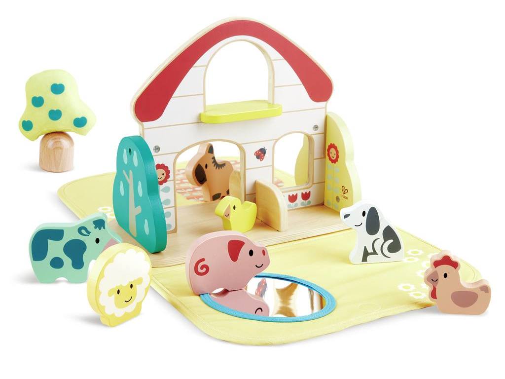 GRANJA CON ANIMALES DE MADERA HAPE