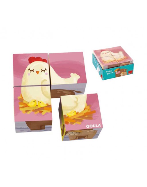 PUZZLE 4 CUBOS GRANJA