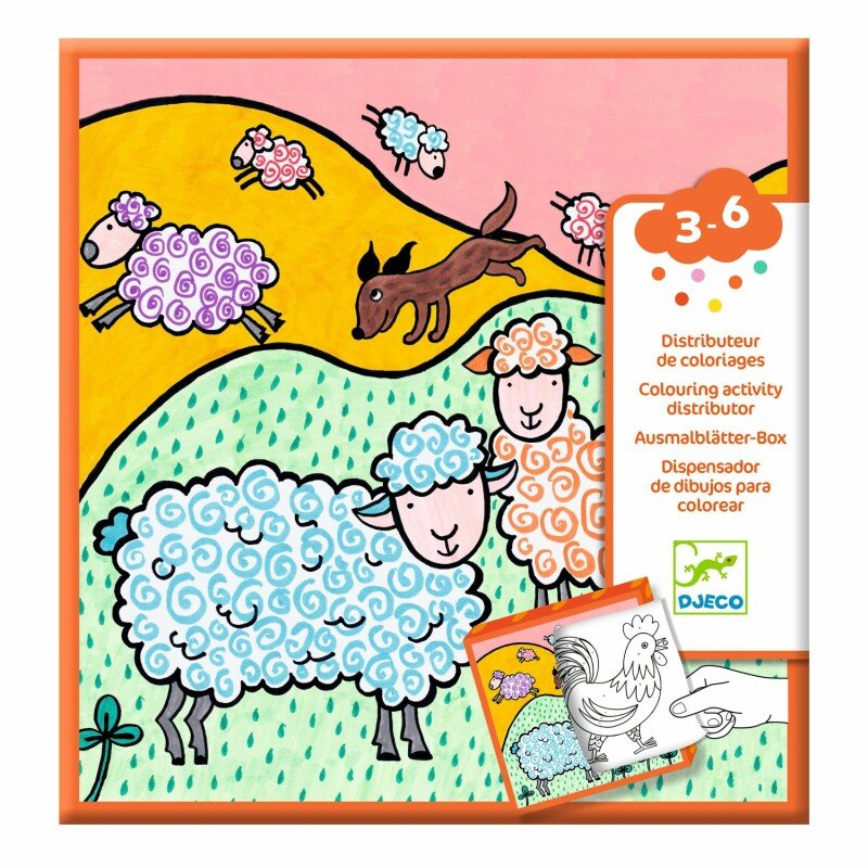 DISPENSADOR DE 10 DIBUJOS PARA COLOREAR  DJECO