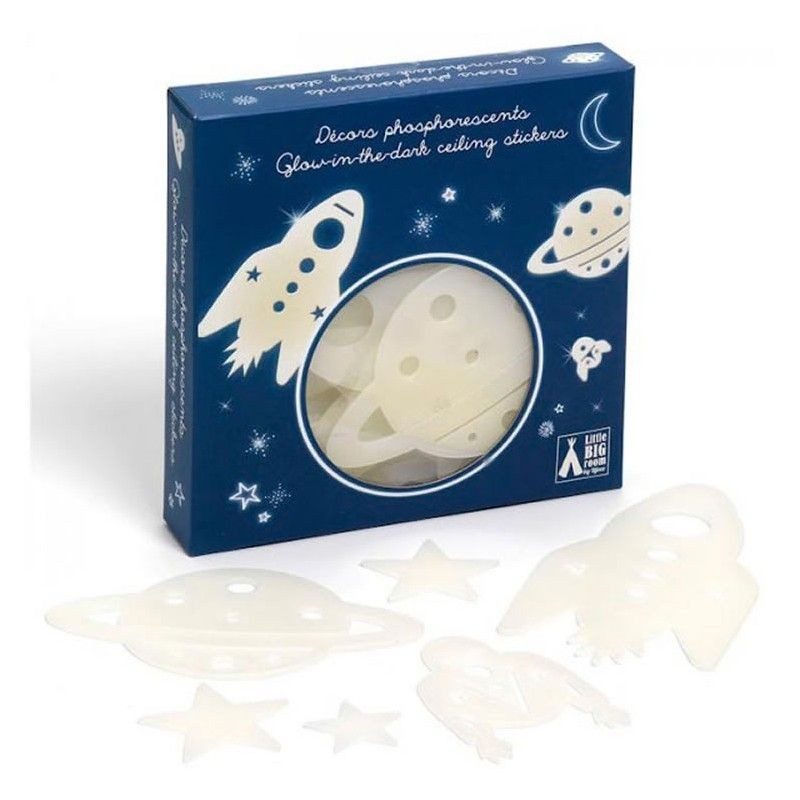 STICKERS FOSFORESCENTES MISIÓN ESPACIAL