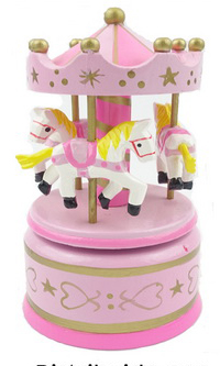 CARRUSEL CABALLITOS ROSA Y DORADO PROTOCOL
