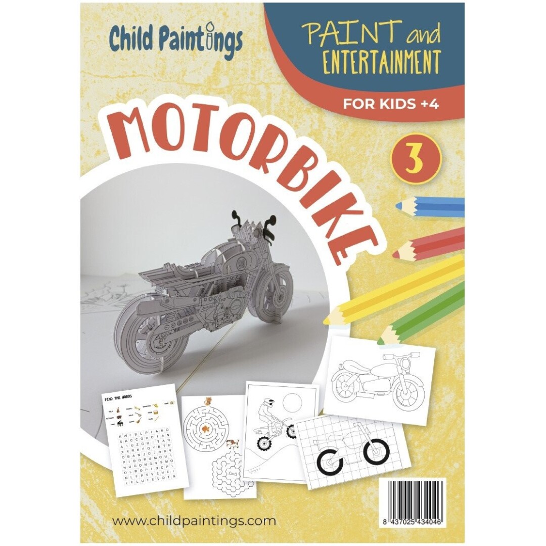 MOTORBIKE POP UP CHILD PAINTINGS