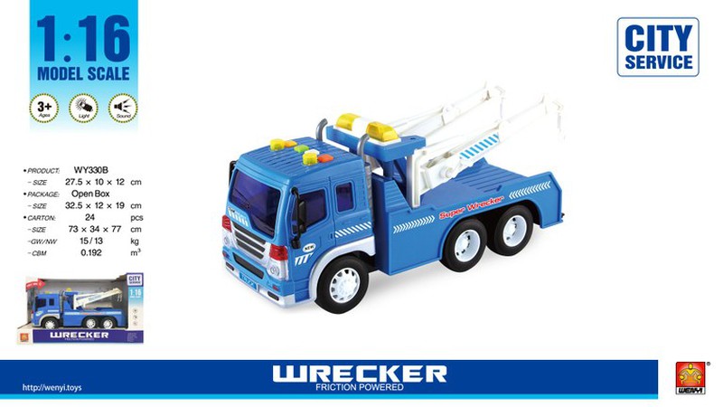 CAMIÓN GRUA AZUL LUZ Y SONIDO