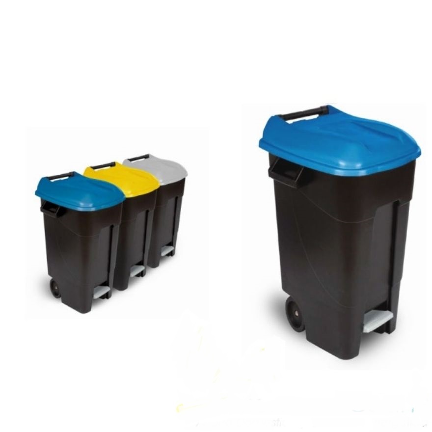 Contenedor de 120 litros para reciclaje con pedal y ruedas Contenedor de  120 litros para reciclaje con pedal y ruedas [] - 96,00€ 