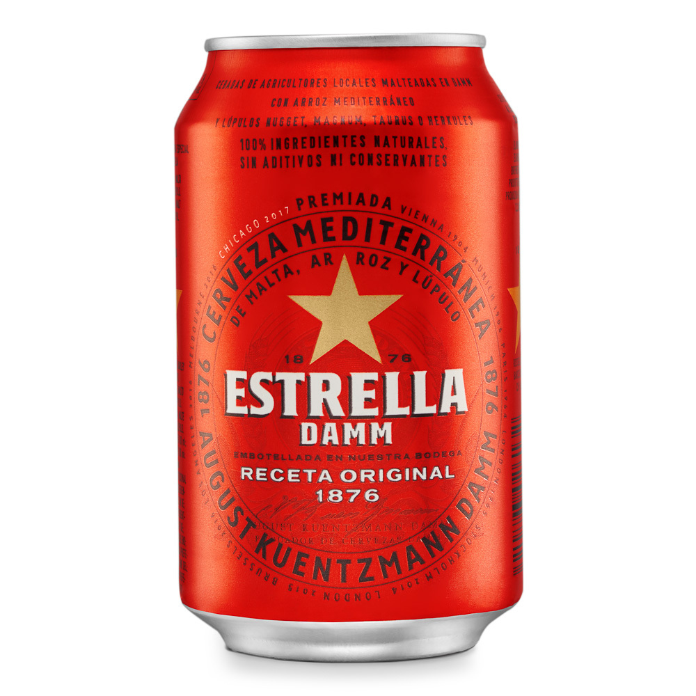 CERVEZA ESTRELLA DAMM LATA 33 CL 5,4Â§ 2