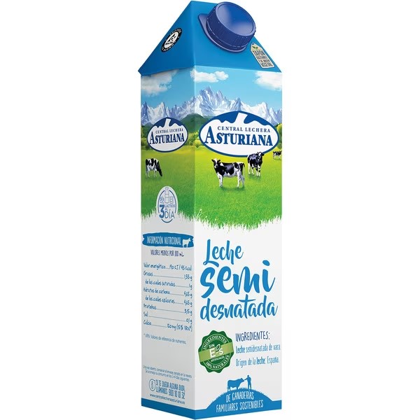 LECHE ASTURIANA SEMI BRIK 1 L 2