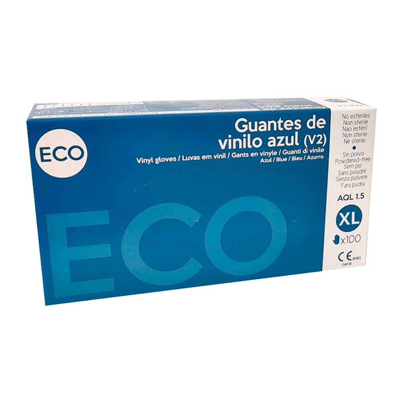 GUANTE VINILO AZUL T-X-GRANDE 100U 1