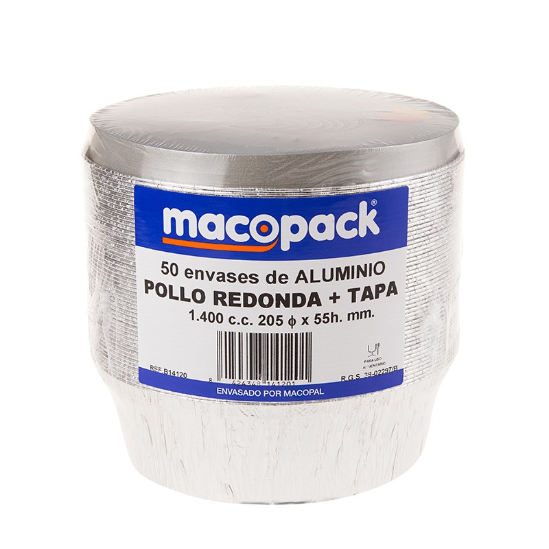 ENVASE ALUM.POLLO REDONDO+TAPA P-50 1