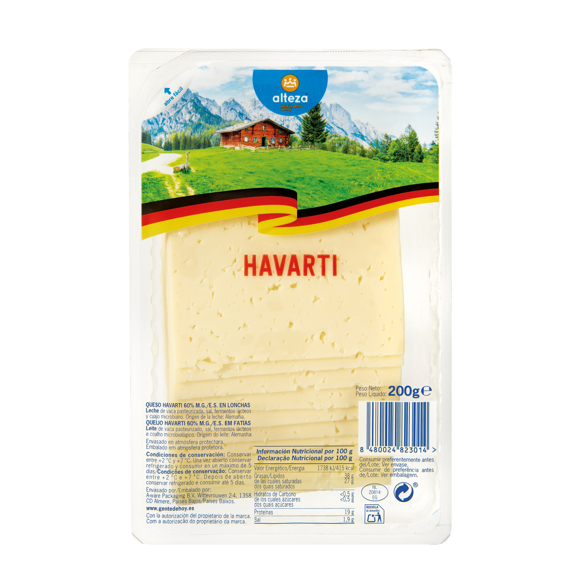 QUESO LONCHAS ALTEZA CREMOSO 200 GR 2