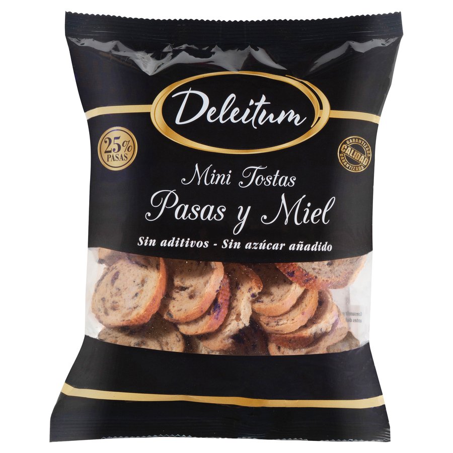MINI TOSTA CON PASAS DELEITUM 120 GR 2