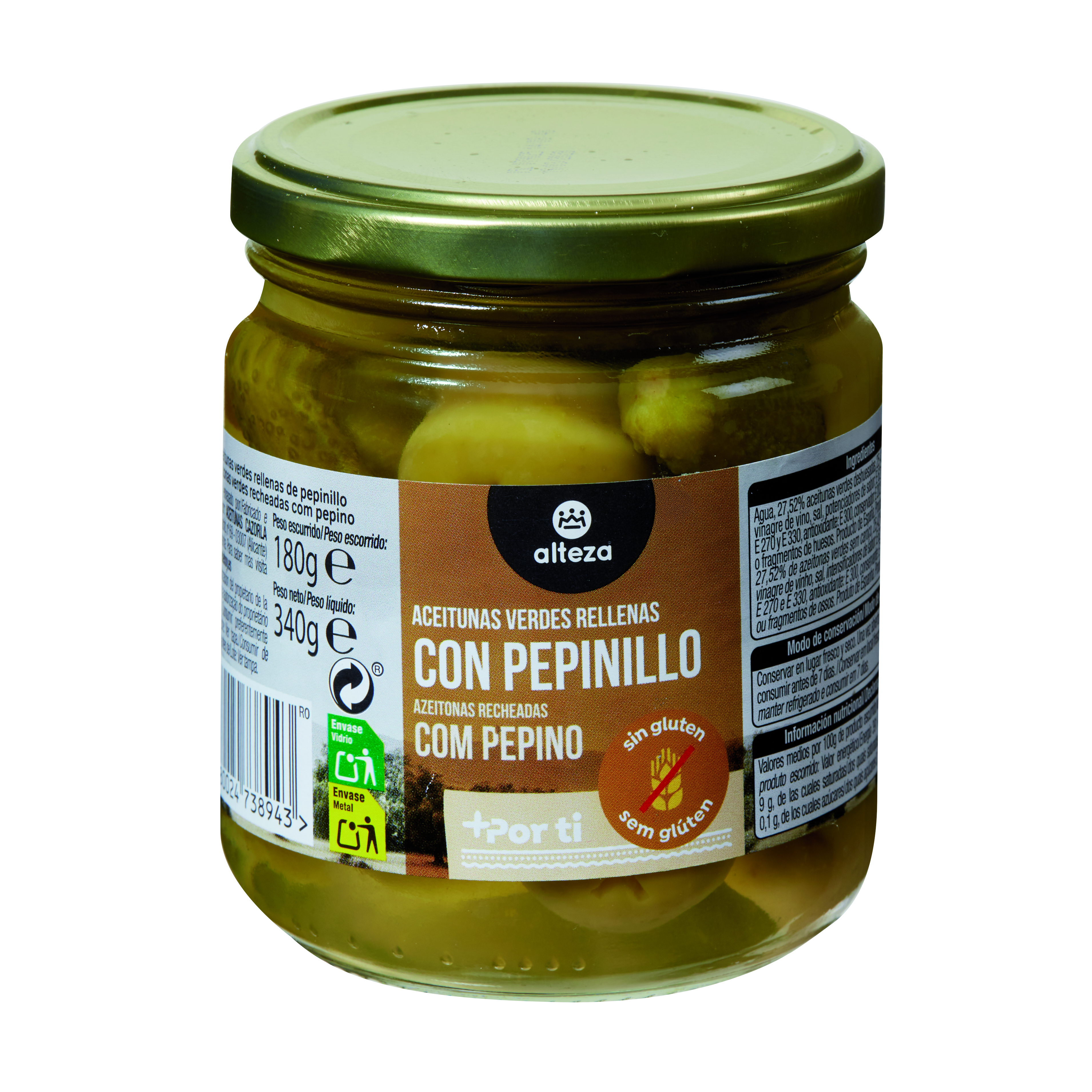 ACEITUNA GORDAL CON PEPIN.ALTEZA 340 GR 2