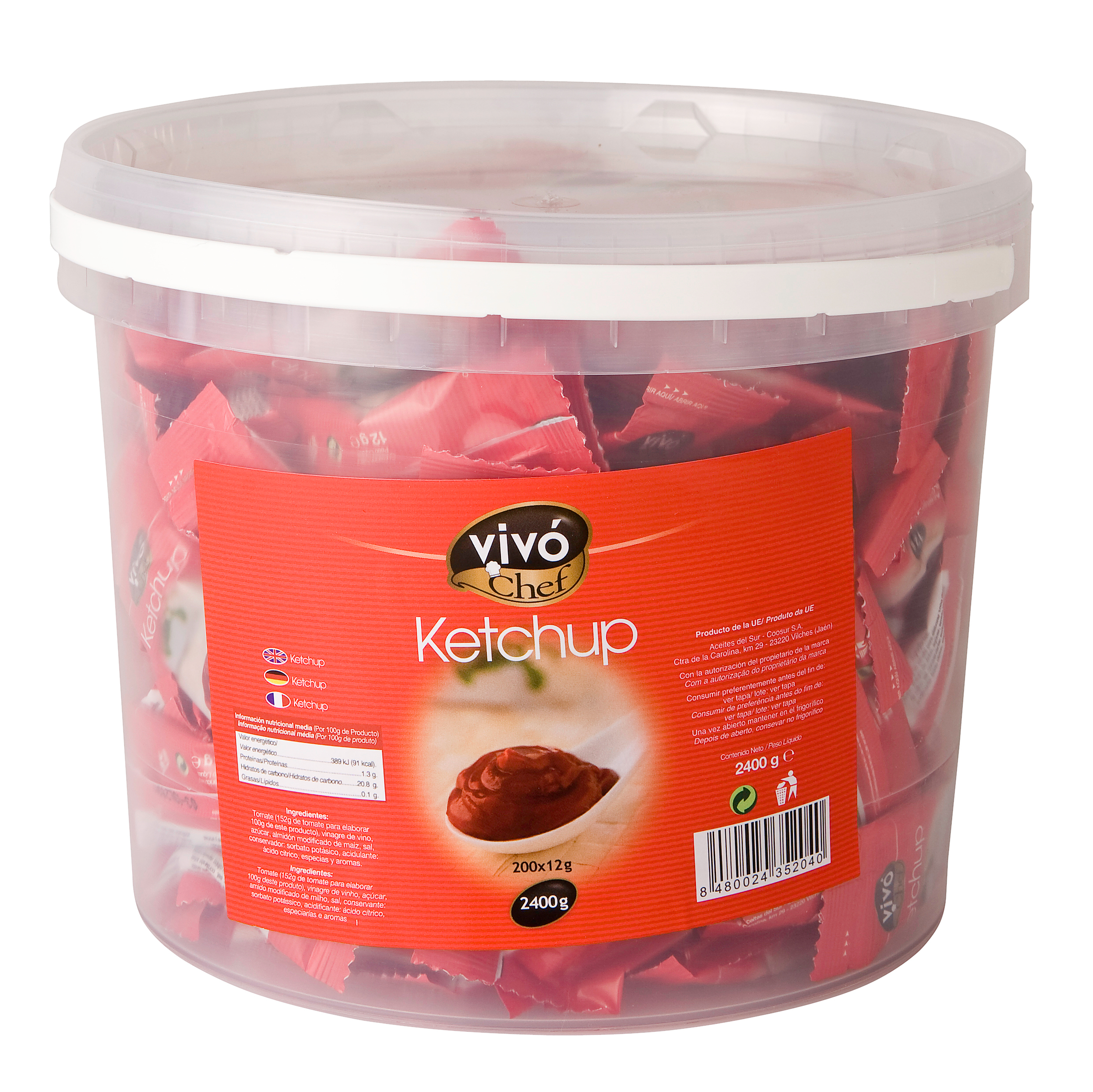 KETCHUP VIVO CHEF PORCIONES 12 GR P-200 1