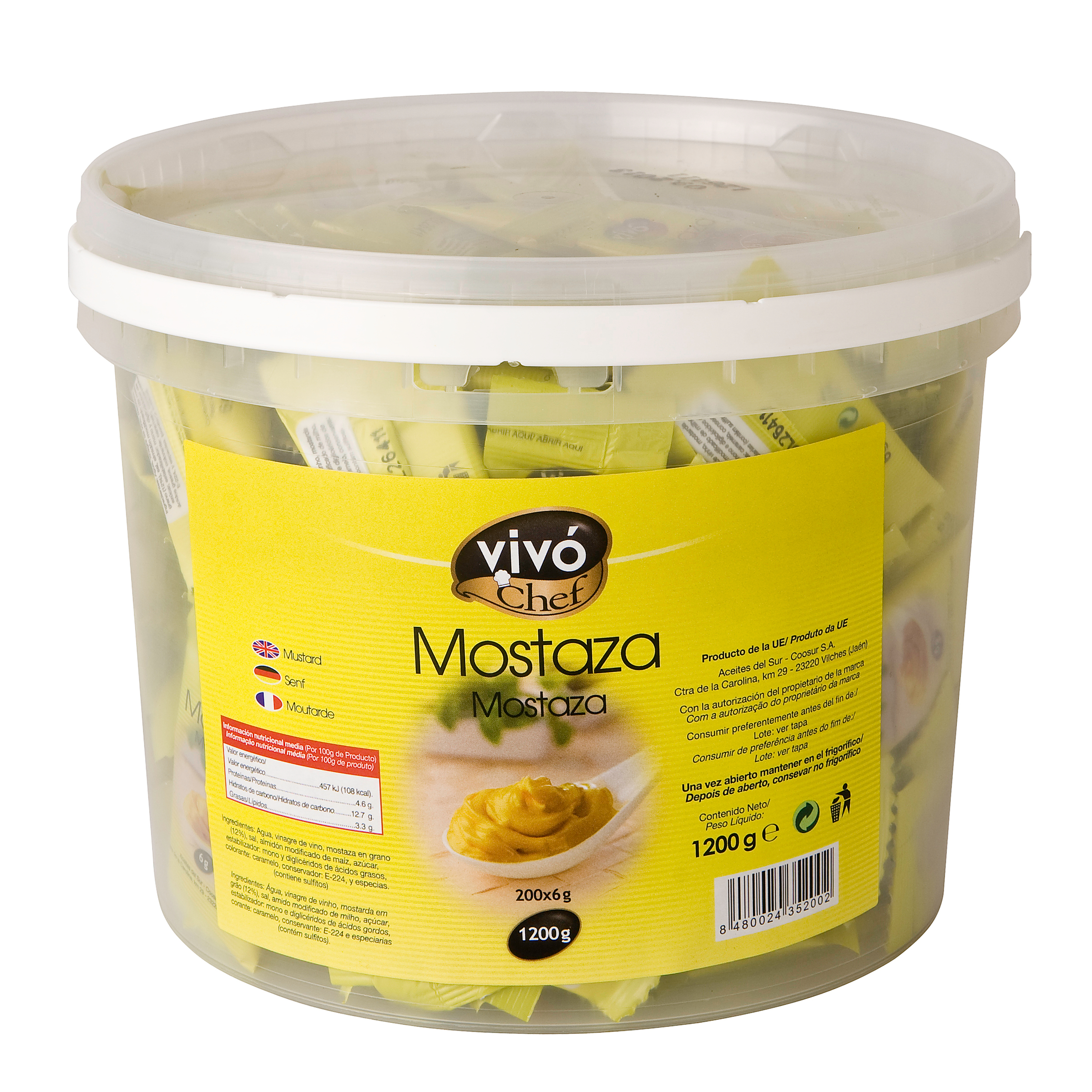 MOSTAZA VIVO CHEF PORCIONES 6 GR.P-200 1