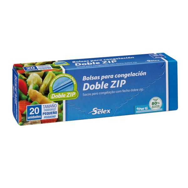 BOLSA CONGELAC.DOBLE ZIP SELEX 1L 20UND 1