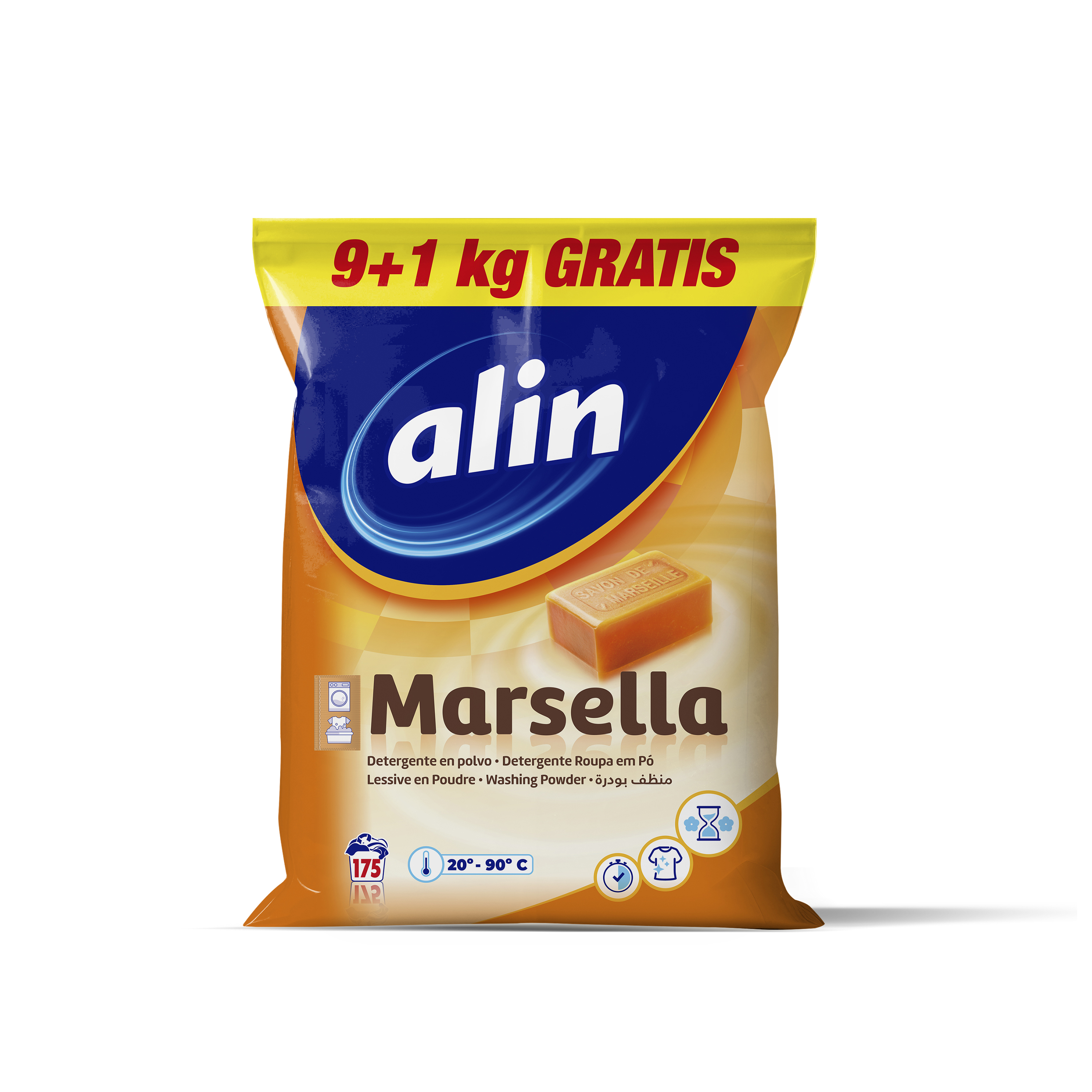 DETERG.POLVO MARSELLA ALIN 9+1KG 175 D 1