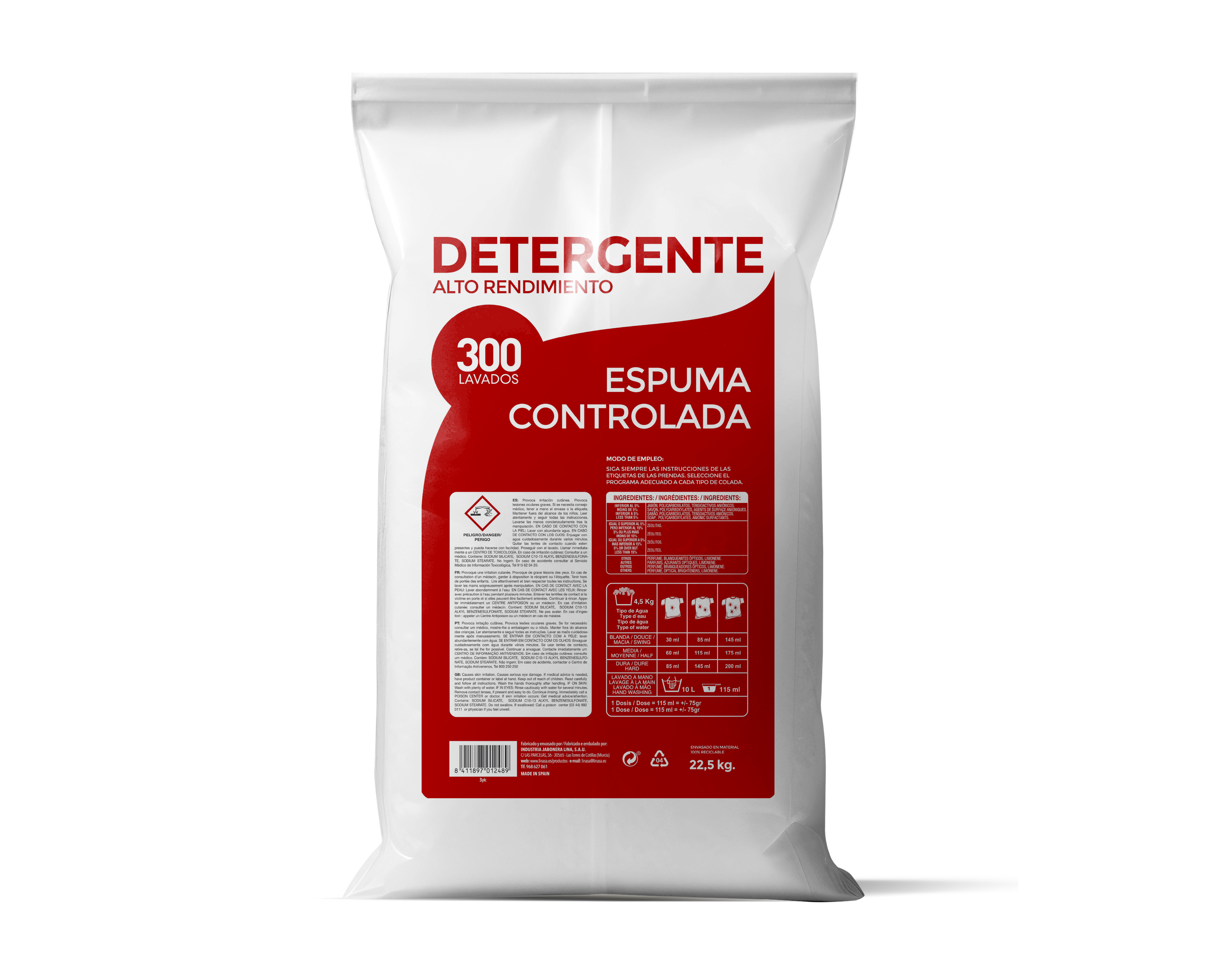 DETERG.IND.ESPUMA CONTROLADA ALIN 22 KG 1