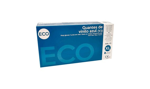 GUANTE VINILO AZUL T-X-GRANDE 100U