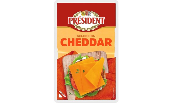 QUESO LONCHAS PRESIDENT CHEDDAR 100 GR