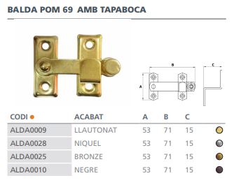 ALDABA ART.69 TAP.BRONCE VIEJO 2