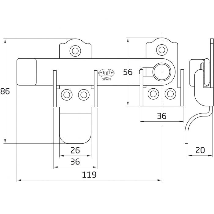 ALDABA    MOD.50 NEGRO MATE   (15221) 2