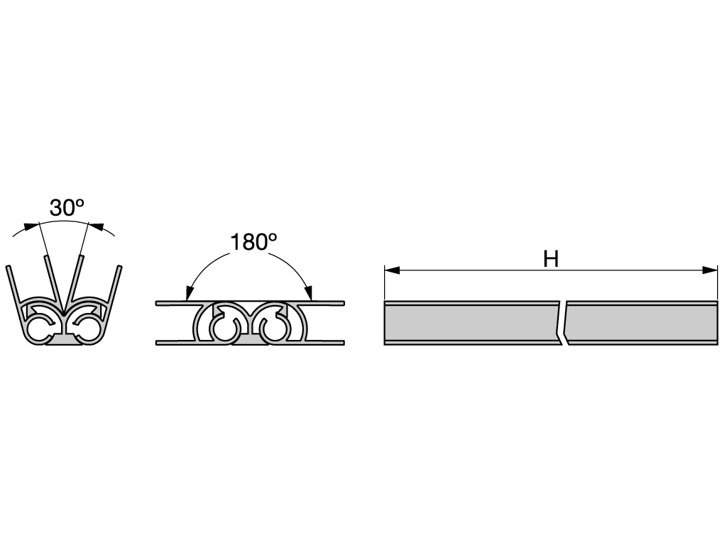 ANGULO FLEXIBLE ZOCALO ALUM. 165MM 2