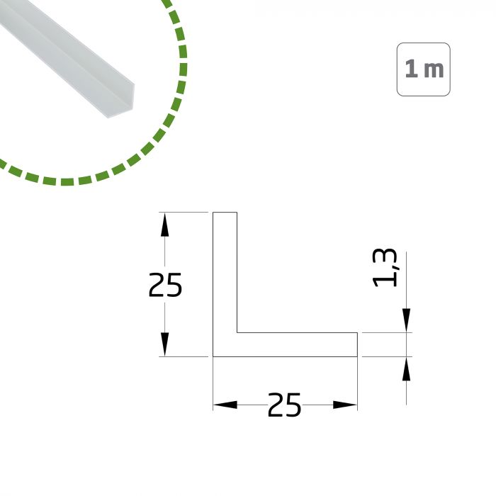 ANGULO ALUMINIO 25X25-1 MT.BLANCO 20625 2