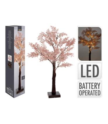 ARBOL FLORES ROSAS 29 LEDS 60CM   72336