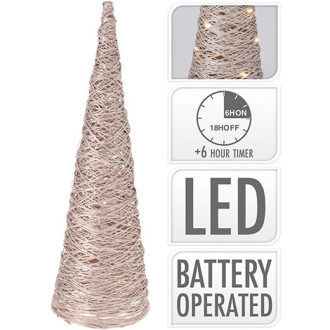 ARBOL CONO 30LED 60CM DORADO      72104