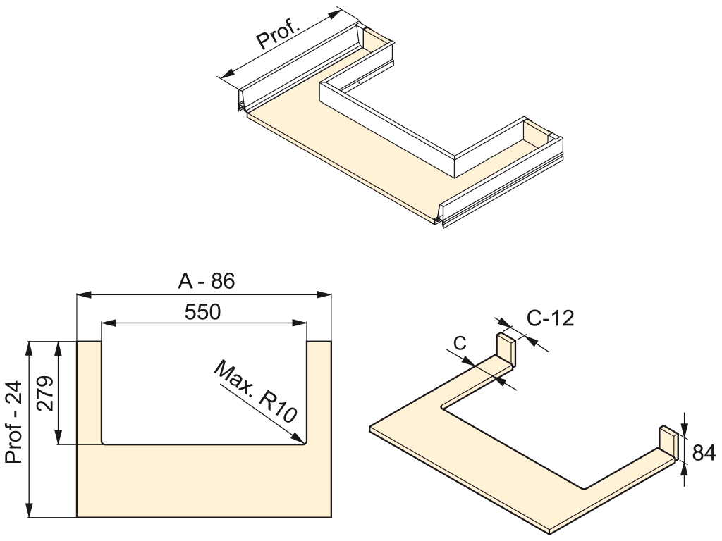 BAJO FREGADERA 562X302X83 3017912 BLANCO 3