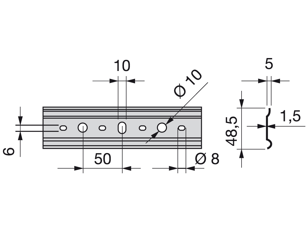 BARRA EN TIRA 2MTS CINCADO REF 4131305 2