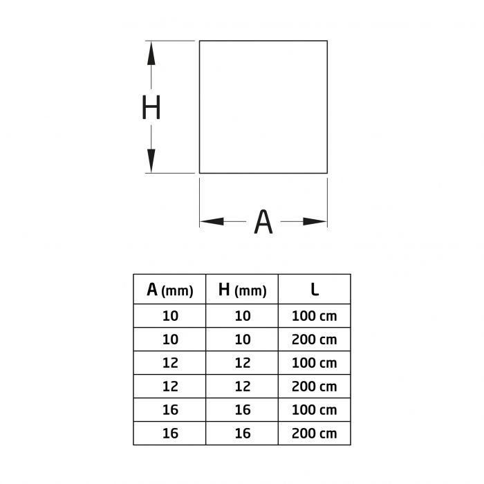 BARRA CUAD.HIERRO 10X10-1 M.LACADO 20815 2
