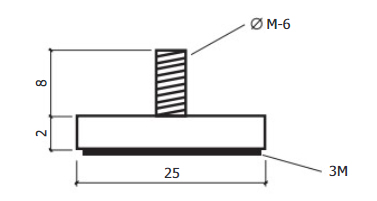 BASE ADHESIVA P/TOPE 1820100 INOX 2