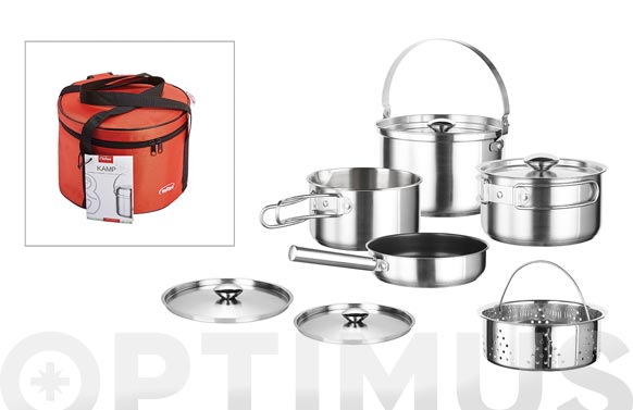 BATERIA INOX APILABLE 5P +CON BOLSA TRAN