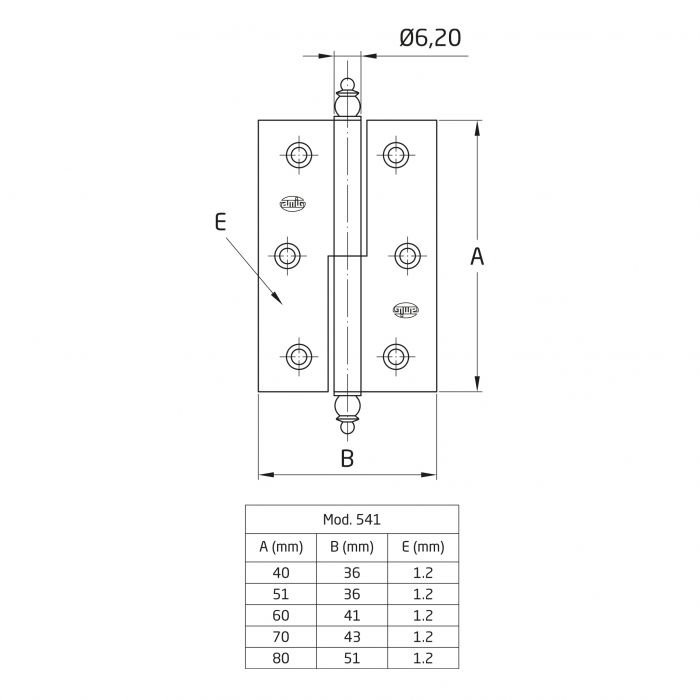 BISAGRA 541 - 60X40 LAT. IZQ. AMIG 2