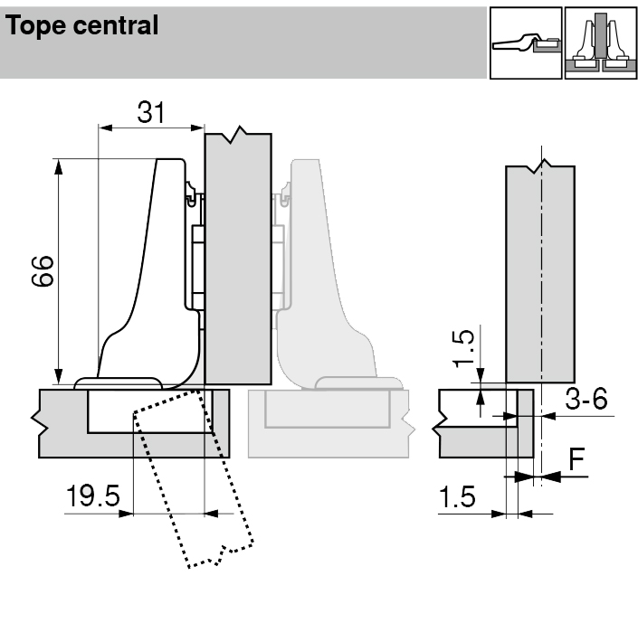 BISAGRA BLUM 75T1650 CLIP-TOP ACODADA 2