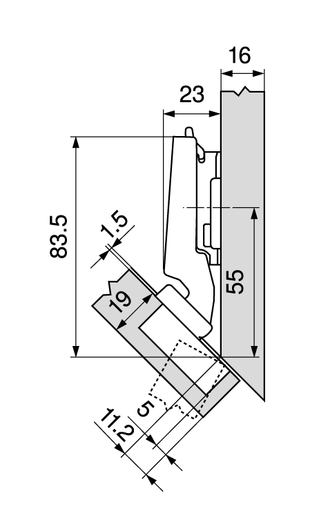 BISAGRA BLUM 79B3450   (-45§) ANGULO 2